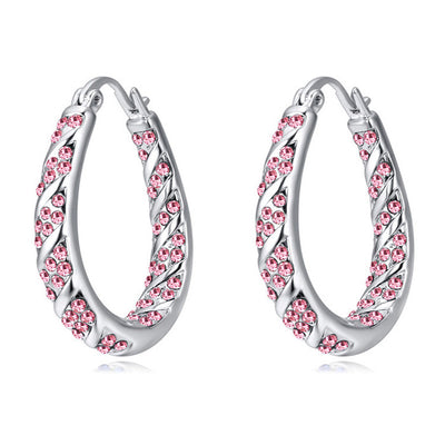 Aretes Ovalados de Cristal y Diamante - Image 13