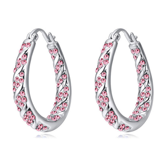 Aretes Ovalados de Cristal y Diamante - Image 13
