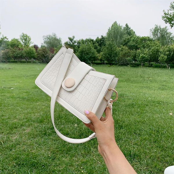 Bolsa Bandolera Vintage con Patrón de Piedra