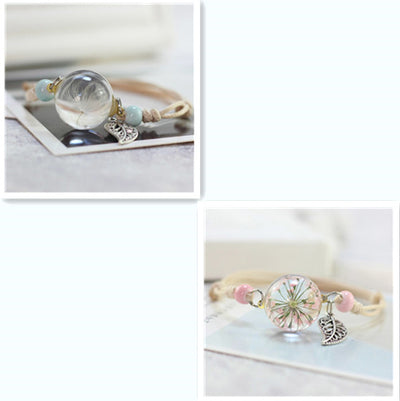 Pulsera Esfera de Cristal con Flores Secas - Diente de León y Estrellas - Image 17