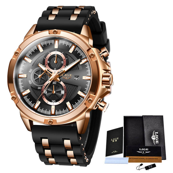Reloj Deportivo para Hombre Cuarzo Correa Silicona Resistente al Agua