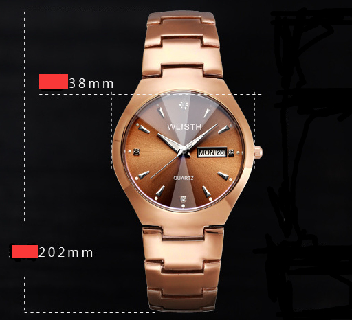 Reloj de Pareja Dorado Luminoso con Correa de Acero Impermeable - Image 8