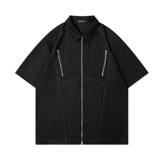 Camisa Manga Corta con Cierre para Hombre y Mujer