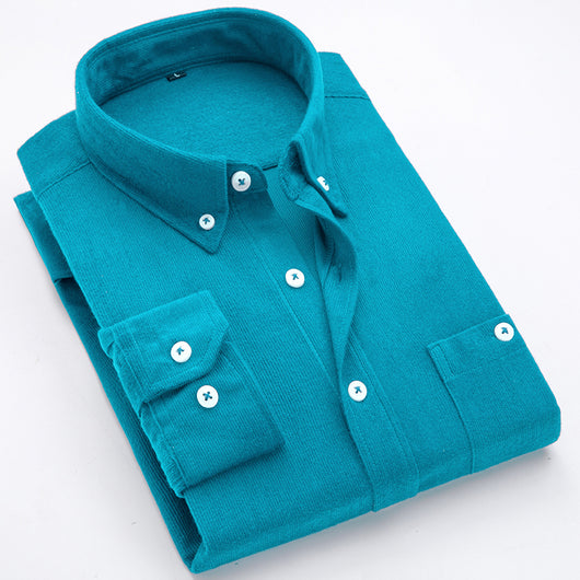 Camisa Slim Fit de Negocios en Color Liso para Primavera - Image 8