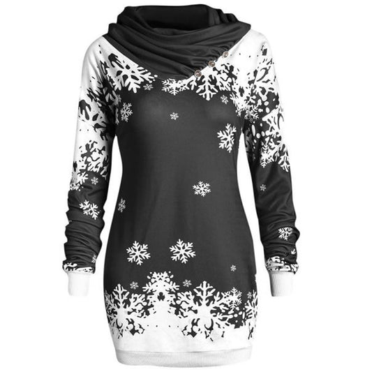 Suéter Estampado con Cuello Bufanda de Manga Larga Navideño - Image 2
