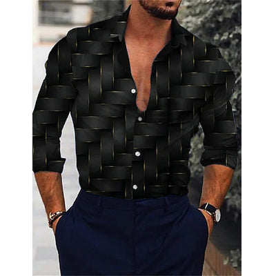 Camisa de Manga Larga con Estampado Degradado 3D - Image 34
