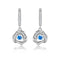 Bright Heart Women's Light Luxury Sterling Plateado Earrings Azul