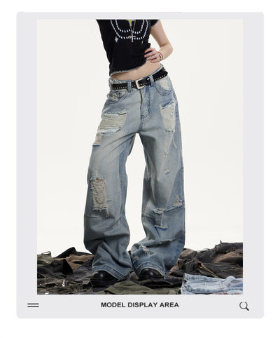 Jeans Vintage Rotos Cintura Alta Mujer Efecto Desgastado - Image 9