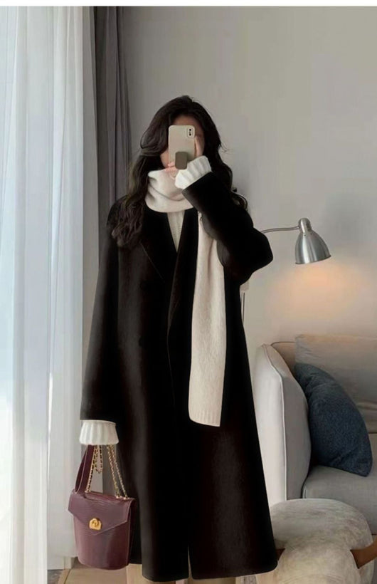 Abrigo de Lana Elegante Largo hasta la Rodilla para Mujer - Image 12
