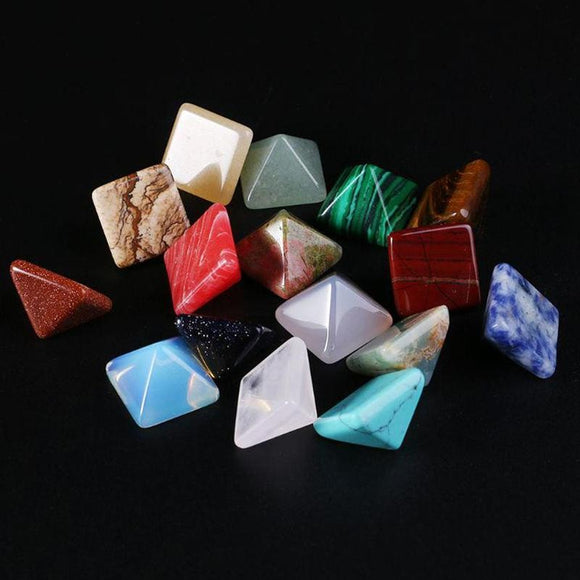 Set de 5 Pirámides de Cuarzo Natural - Cristales Energéticos Auténticos