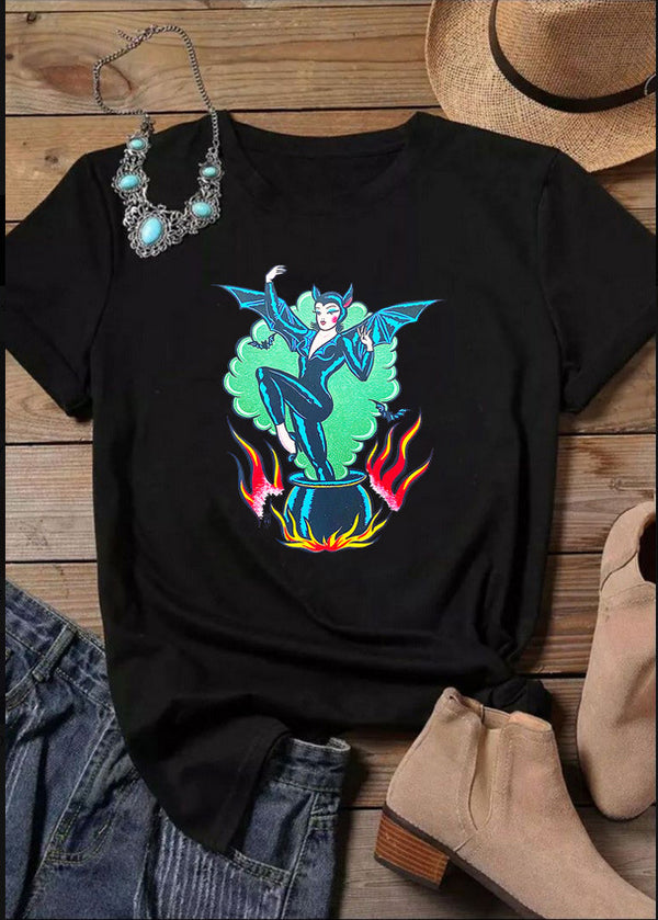 Playera Unisex de Manga Corta con Estampado de Personalidad en Colores