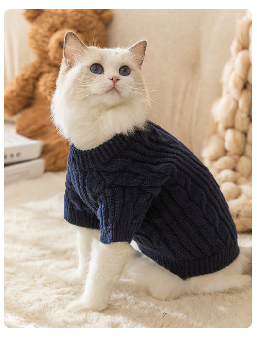 Suéter Cálido para Gatos y Mascotas - Diseño Liso Antibolitas - Image 9