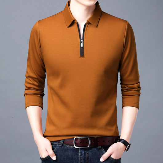 Camiseta Manga Larga con Cuello Solapa y Cierre Parcial para Hombre - Image 14