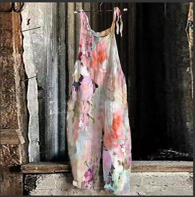 Jumpsuit Retro de Pierna Ancha para Mujer con Estampado Dulce - Image 14