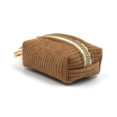 Brown corduroy pet harness with gold-colored metal quick-release buckle and D-rings, shown on a white background. - Image 23
