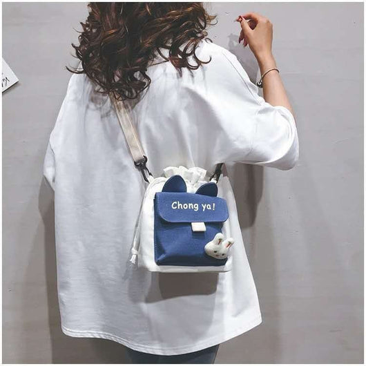 Bolsa Mensajera Escolar con Contraste de Colores - Estilo Cute para Estudiantes - Image 2