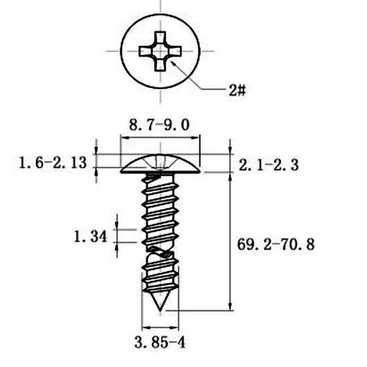 Tornillo Autorroscante de Acero Inoxidable Cabeza Ancha Tipo Champiñón - Image 30