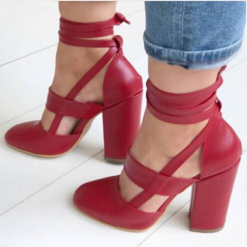 Sandalias de Tacón Grueso con Tira al Tobillo - Image 5