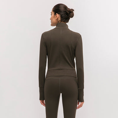 Chaqueta Deportiva para Yoga con Cuello Alto y Manga Larga - Image 3