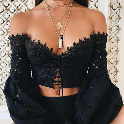 Top Corset de Encaje con Cordones y Bordados Elegantes - Image 4
