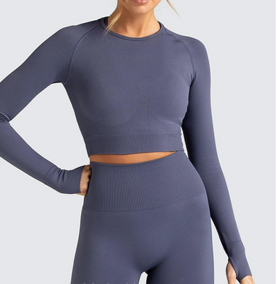 Conjunto Deportivo Sin Costuras de Alta Elasticidad para Yoga y Gimnasio - Image 4