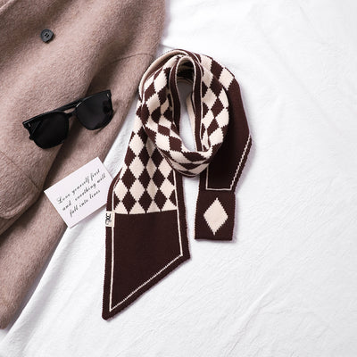 Bufanda Tejida Cuadros Houndstooth Elegante y Versátil - Image 20