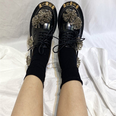 Zapatos Vintage de Plataforma en Cuero para Mujer