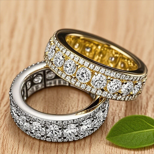 Anillo Hip-hop Giratorio de Tres Filas con Micro Pavé Estilo Europeo - Image 4