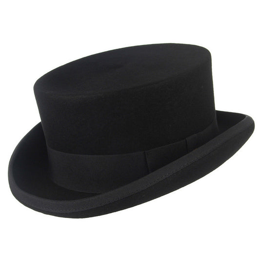 Sombrero de Fieltro de Lana Tipo Cilindro - Unisex para Mago y Eventos