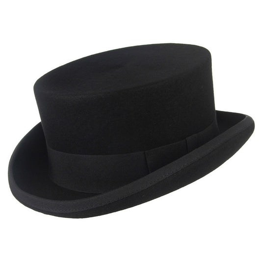 Sombrero de Fieltro de Lana Tipo Cilindro - Unisex para Mago y Eventos