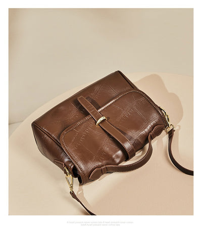 Bolso Mensajero de Cuero Genuino con Correa Cruzada - Image 12