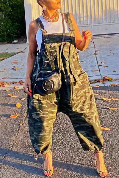 Jumpsuit Holgado de Camuflaje para Trabajo Casual - Image 3