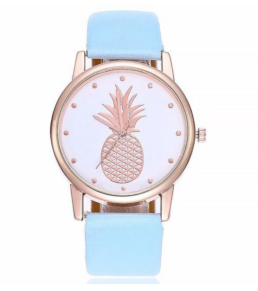 Reloj de Pulsera Coreano con Patrón Piña - Diseño Minimalista Cuarzo