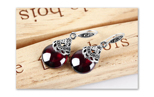 Pendientes Vintage de Granate Redondo - Image 5