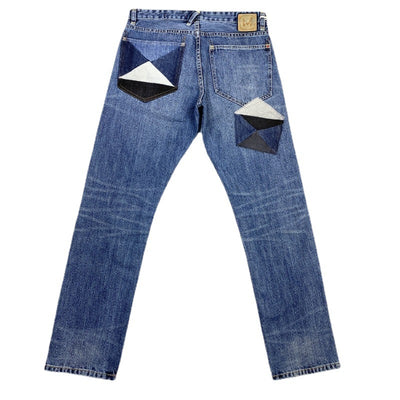 Pantalones Tipo Mendigo Retro con Parches para Hombre - Image 2