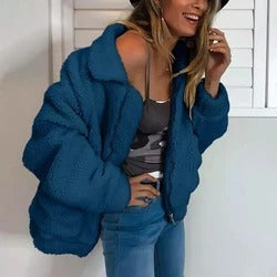Abrigo Oversized de Lana Sintética Esponjosa - Invierno Cálido para Mujer - Image 7