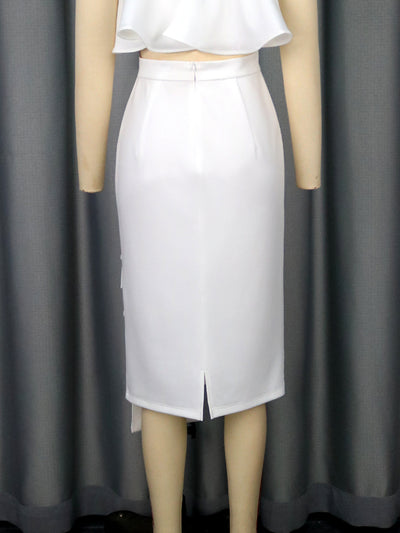 Conjunto Asimétrico: Top Tubo Blanco con Falda Cadera - Image 19