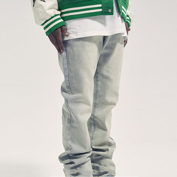 Jeans Slim Fit Flare Desgastados Trendy para Hombre