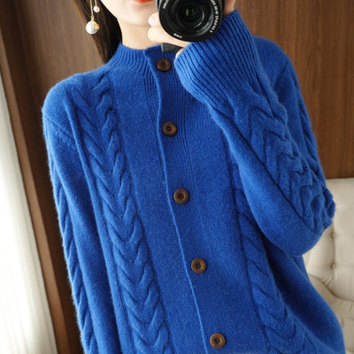 Cardigan Tejido Grueso con Solapa Suelta y Textura Retorcida - Image 6