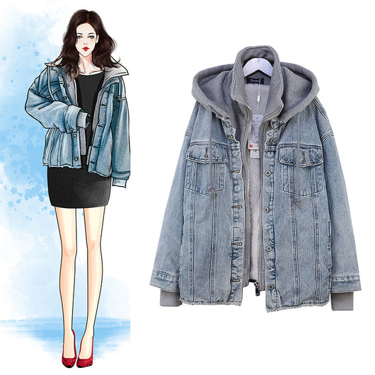 Chaqueta Denim Capucha con Forro de Borrego Sintético para Mujer - Image 10
