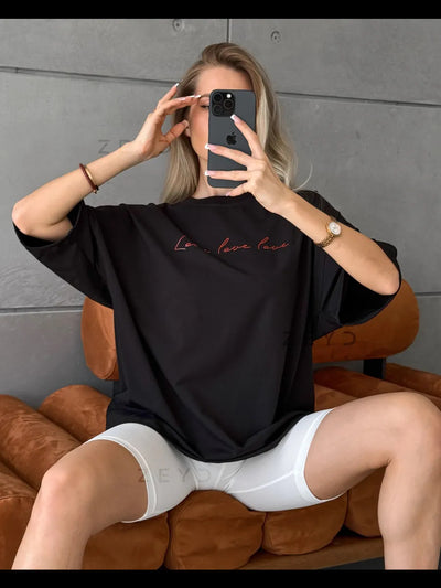 Camiseta de Algodón Estampada con Mensaje Dulce para el Día a Día - Image 13