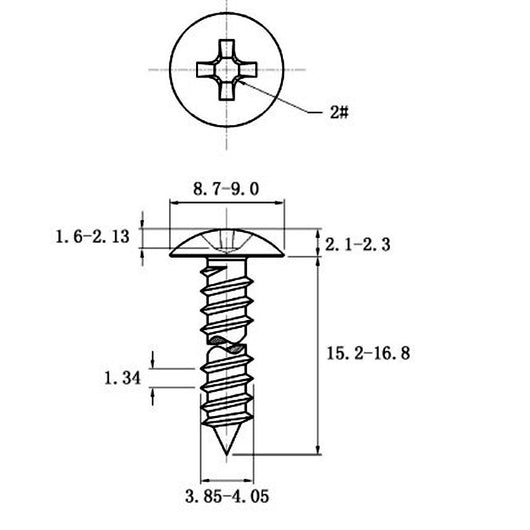 Tornillo Autorroscante de Acero Inoxidable Cabeza Ancha Tipo Champiñón - Image 18