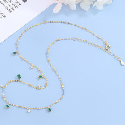 Collar de Zircón Esmeralda con Gota de Agua Generosa - Image 18