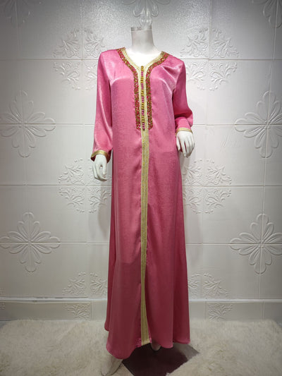 Abaya Elegante con Encaje de Diamantes y Cinta Brillante Estilo Dubai - Image 14