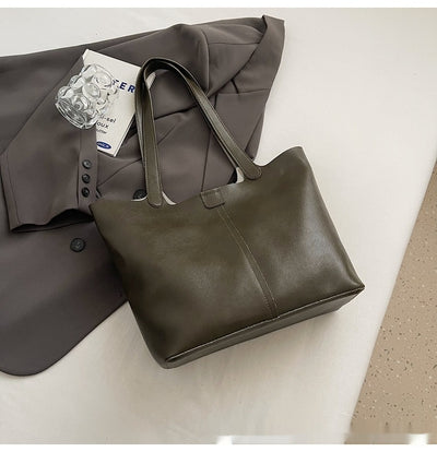 Bolsa Tote Retro Texturizada de Gran Capacidad para el Hombro - Image 12