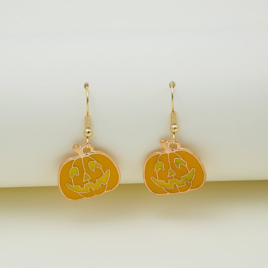 Aretes Halloween Calabaza Goteo de Aceite Aleación Joyería Espeluznante