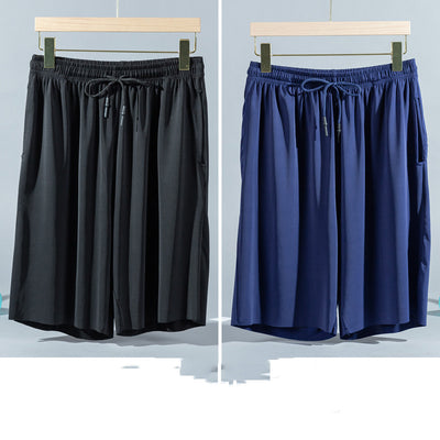Pantalones Cortos Ice Silk para Hombre - Pijama Veraniego Transpirable de Corte Suelto - Image 13
