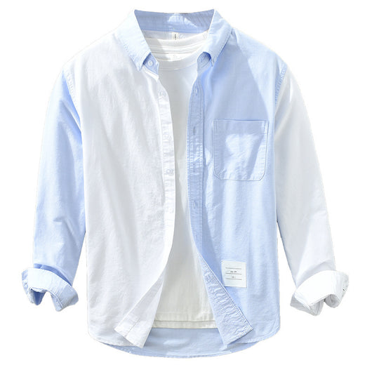 Camisa Casual de Manga Larga con Combinación de Colores Japonesa - Image 5