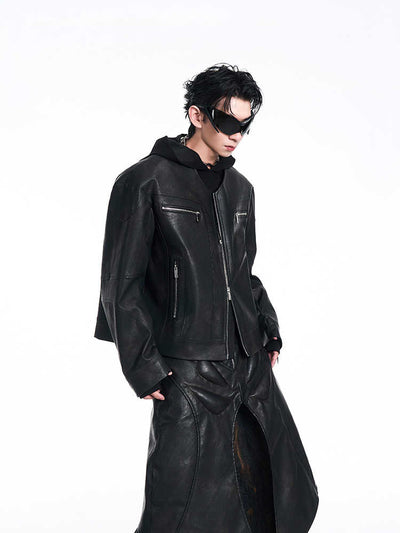 Chamarra de Cuero para Hombre con Diseño Nicho y Cierre V-Neck - Image 11