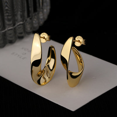 Aretes de Plata S925 Irregulares Brillantes - Diseño Europeo Moderno - Image 5